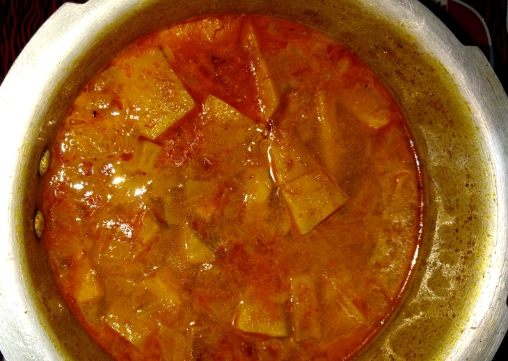 how to make oler dalna/yam curry