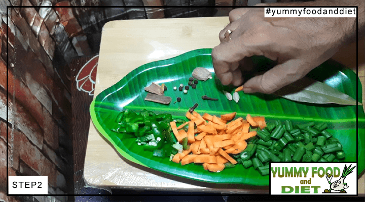 Vegetable Pulao step2