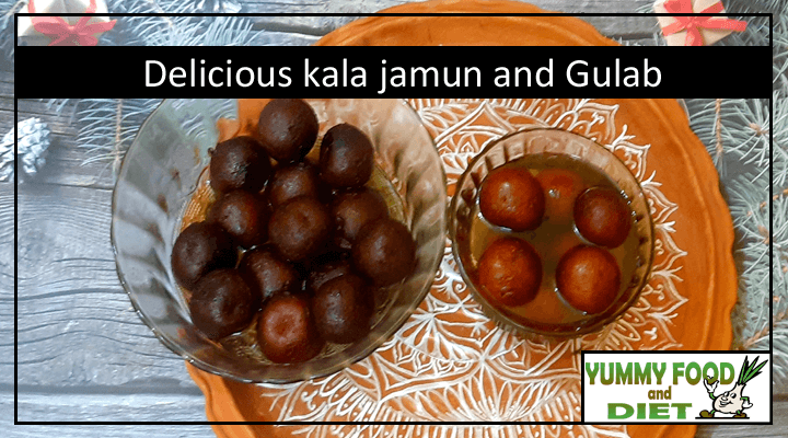 Delicious kala jamun and Gulab jamun