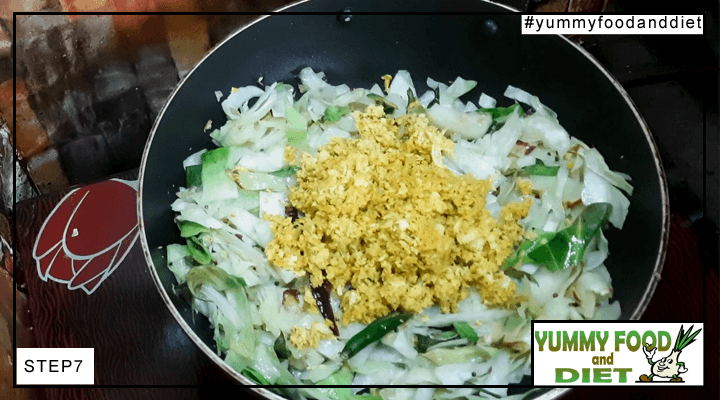 Cabbage Thoran - Kerala Style Cabbage Stir Fry Recipe step 7