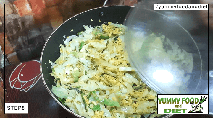Cabbage Thoran - Kerala Style Cabbage Stir Fry Recipe step 8